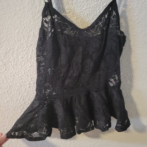 Blackmilk Black Frill Lace Cami - Picture 3 of 5